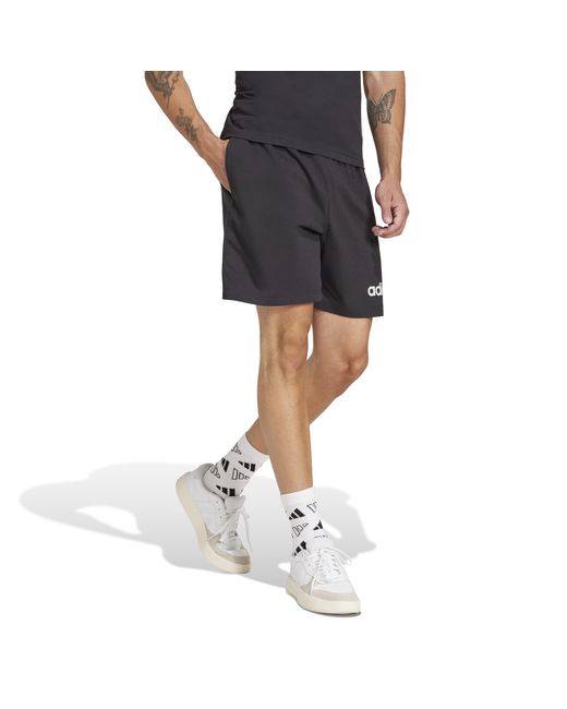 Adidas Black Essentials Linear Single Jersey Shorts for men