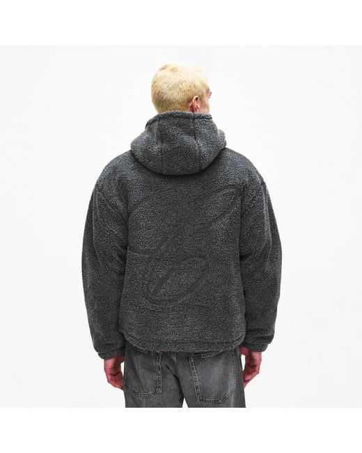 The Couture Club Blue Sherpa Zipped Bomber Jacket for men
