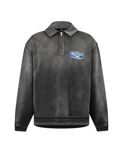 Represent Gray Quarter Zip Fleece for men