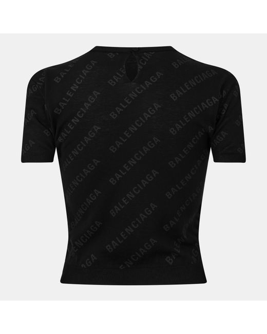 Balenciaga Black Textured Knitted Top