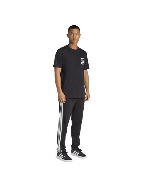 Adidas Black Graphic Logo T-Shirt for men