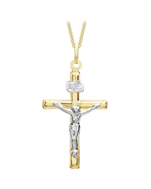 Be You Metallic 9ct 2-colour Crucifix Necklace