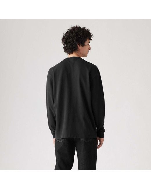 Levi's Black Authentic Pocket Long Sleeve T-Shirt for men