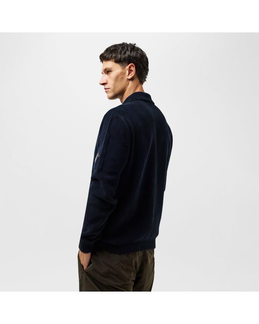C P Company Blue Precision-Knitted Top for men