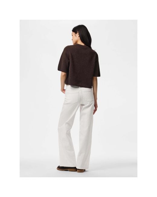 Pieces Brown Ss O-Neck Knt Ld63