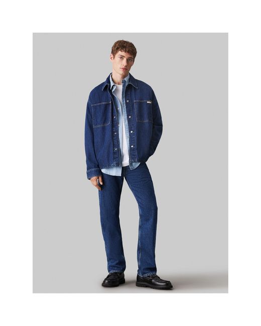 Calvin Klein Blue Relaxed Shirt Jacket for men