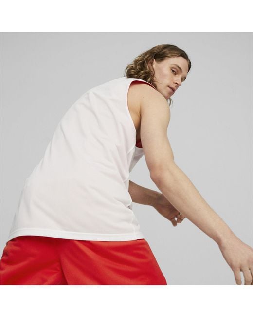 PUMA Red Hoops Team Reverse Practice Performance Basketball Jersey for men