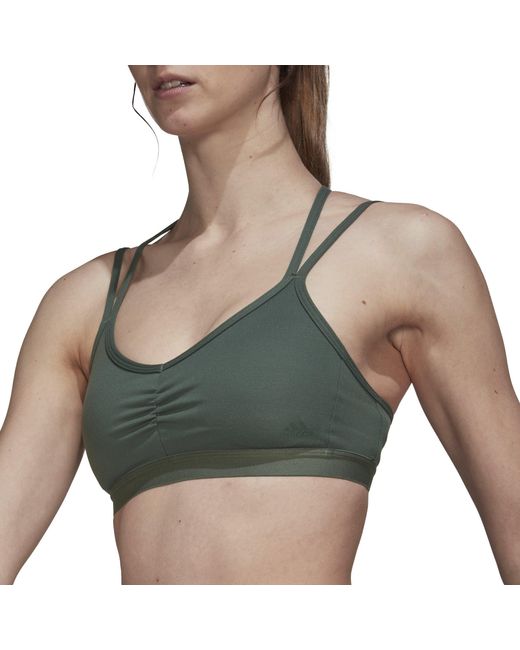 Adidas Green Yoga Essentials Light-Support Bra