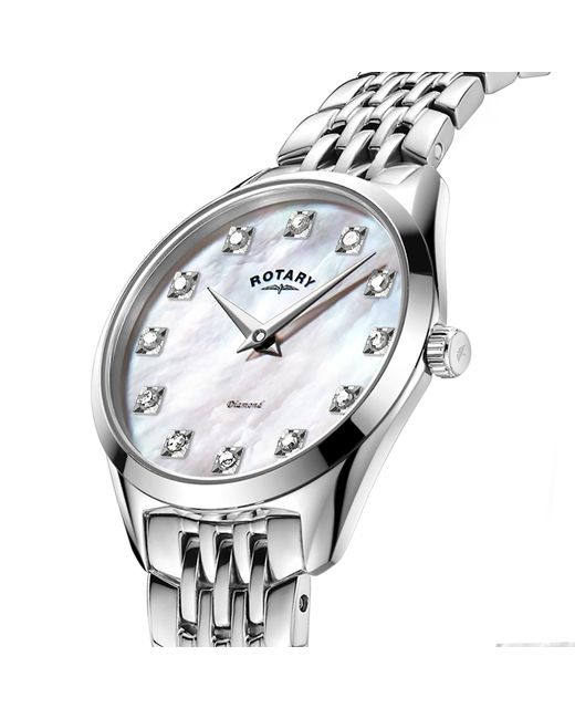 Rotary Metallic Ladies Ultra Slim Mop Ss Bracelet Watch