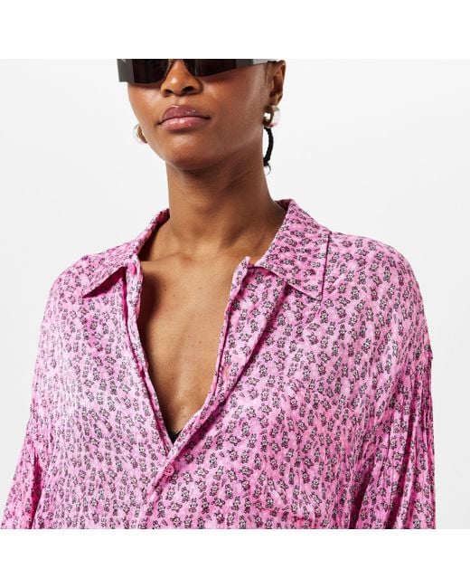 Balenciaga Purple Oxford Short Sleeve Shirt