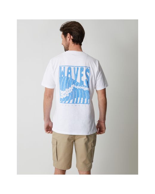 Saltwell White Argyle Regular Fit T-Shirt for men