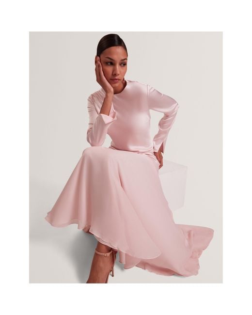 Ted Baker Pink Long Sleeve Maxi Dress