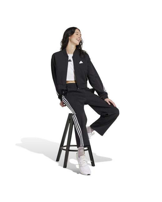 Adidas Black Future Icons 3-stripes Open Hem Joggers