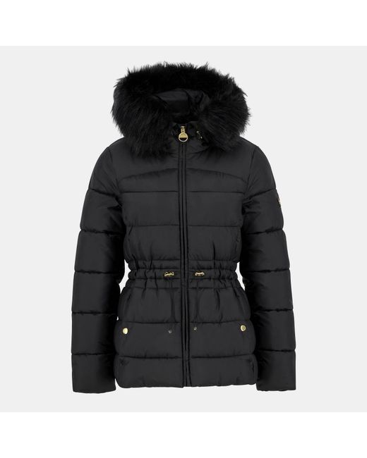 Barbour Black Cher Detachable Hood Long Sleeve Medium Puffer Jacket