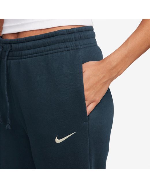 Nike Blue Sportswear Phoenix Fleece Mid-Rise Sweatpants