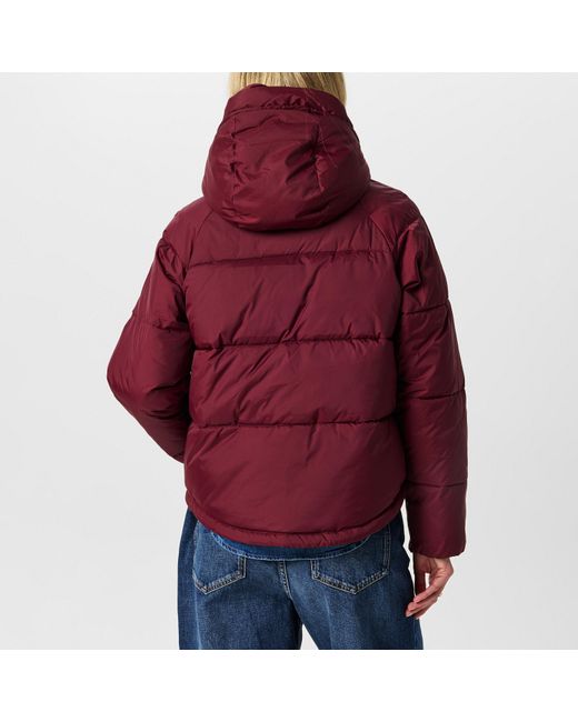 Tommy Hilfiger Red Recycled Hooded Short Puffer Jacket