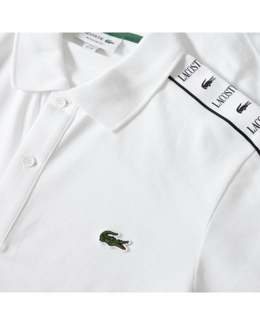 Lacoste White Regular-Fit Stretch Mini Piqu¿ Polo Shirt for men