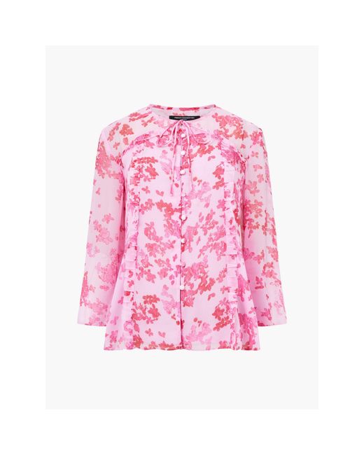 French Connection Pink Isla Long-Sleeve Blouse