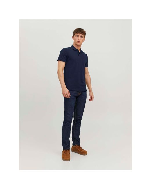 Jack & Jones Blue Short Sleeve Polo Shirt for men
