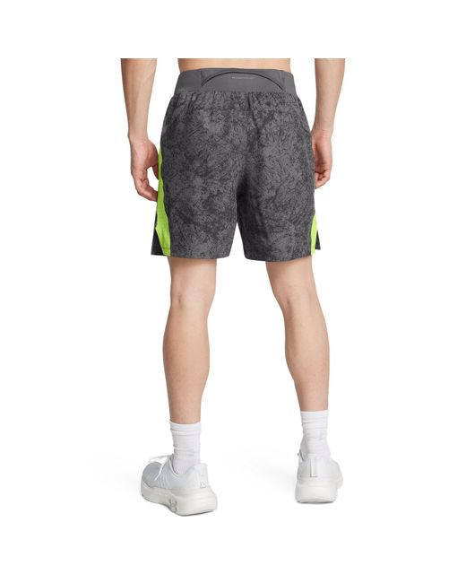 Under Armour Gray Launch Pro Printed Performance Running Shorts for men
