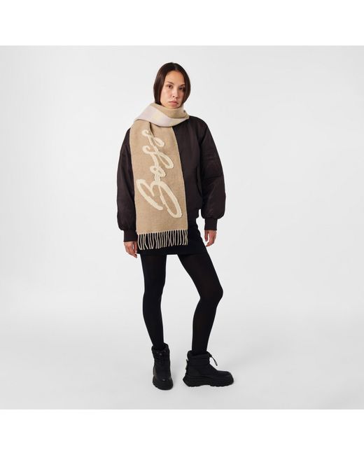 Boss Natural Cecy Fringed Large Midweight Scarf