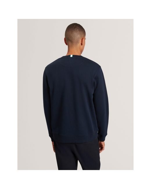 Ted Baker Blue Long-Sleeve Crew Tracksuit Top for men