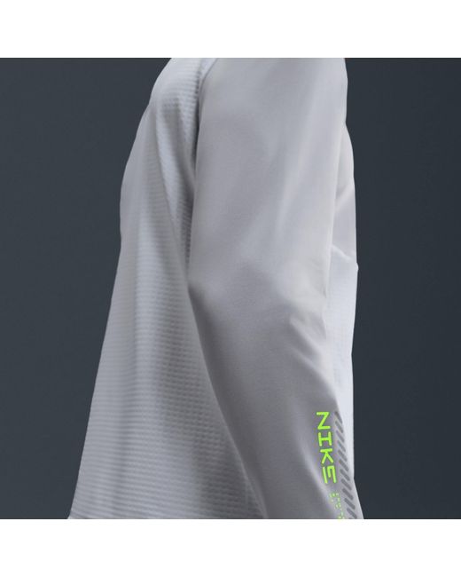 Nike Gray Long Sleeve Performance Running Top for men