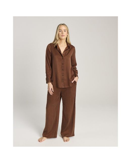 Nudea Brown Eco-Luxe Midi Shirt