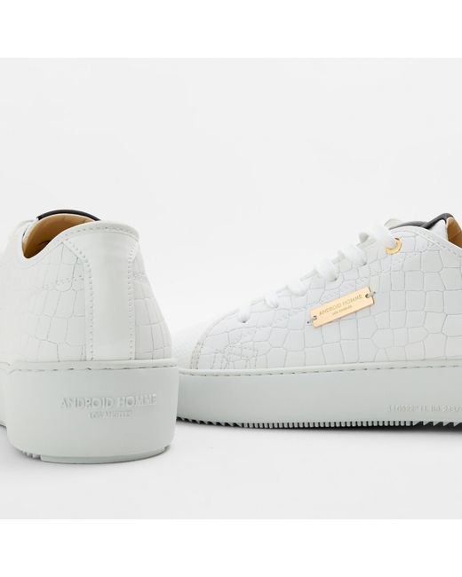 Android Homme White Low Trainers for men