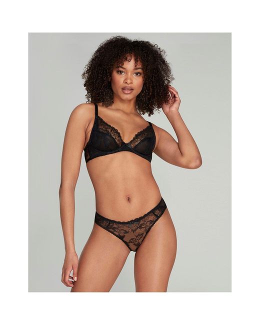 Agent Provocateur Black Leni Plunge Underwired Bra