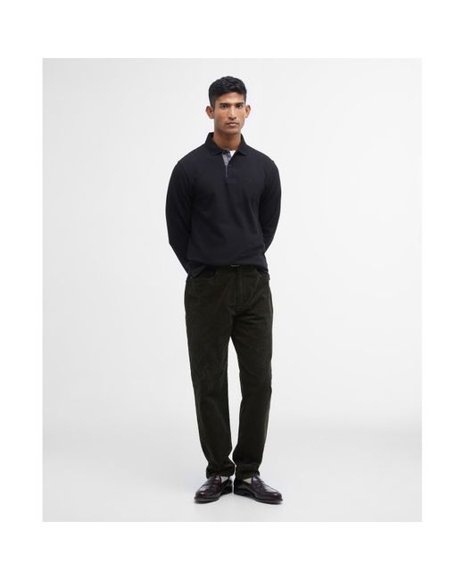 Barbour Blue Essentials Long Sleeve Polo Shirt for men