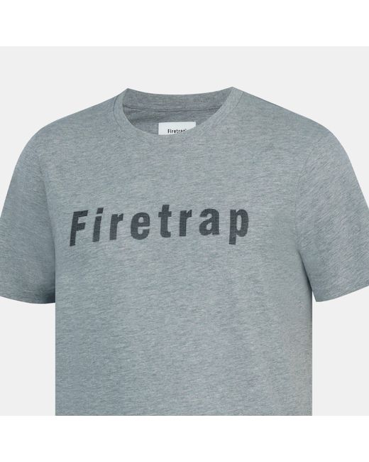 Firetrap Blue Large Logo T Shirt for men
