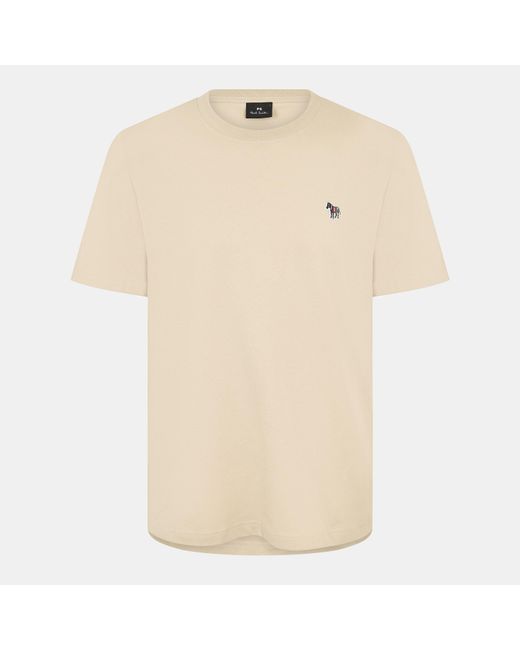 Paul Smith Natural Regular Fit Zebra Crew-Neck T-Shirt for men