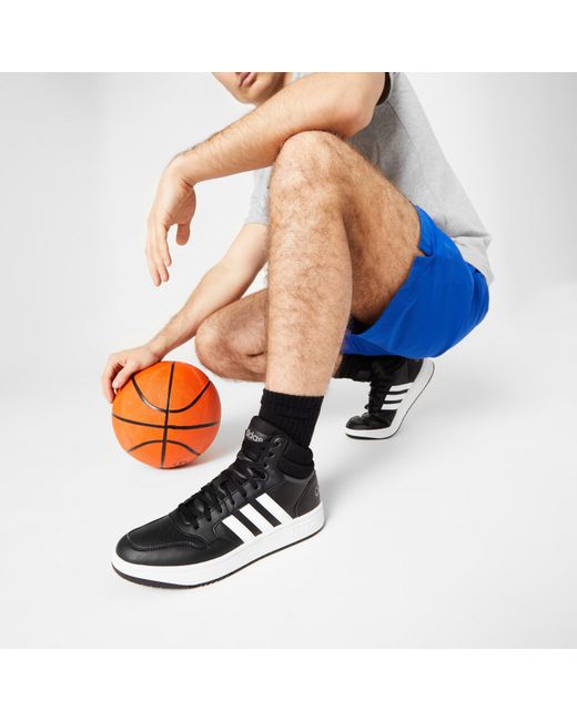 Adidas Black Hoops 3.0 Mid Classic Vintage Shoes for men