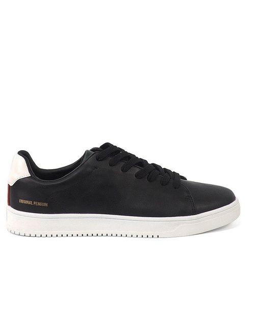 Original Penguin Black Enterprise Court Trainers for men