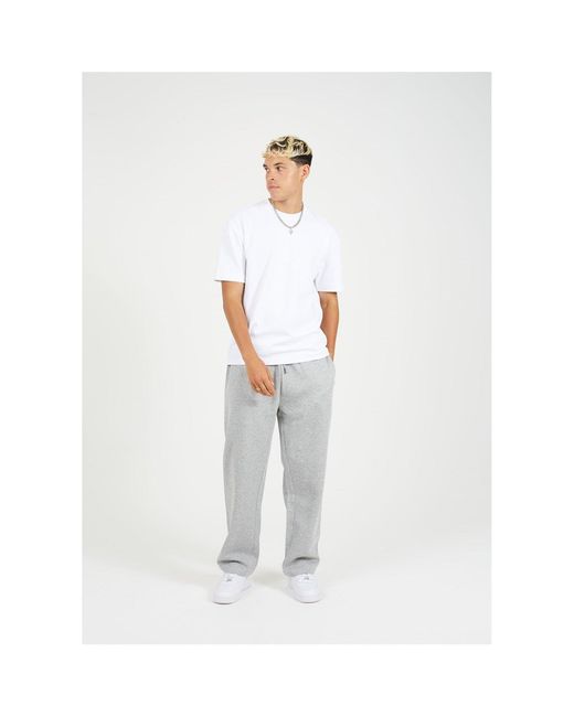 Brave Soul White Bs Wide Leg Joggers With Open Hem for men