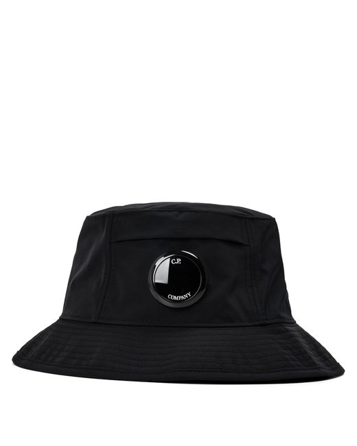 C P Company Black Bucket Hat for men