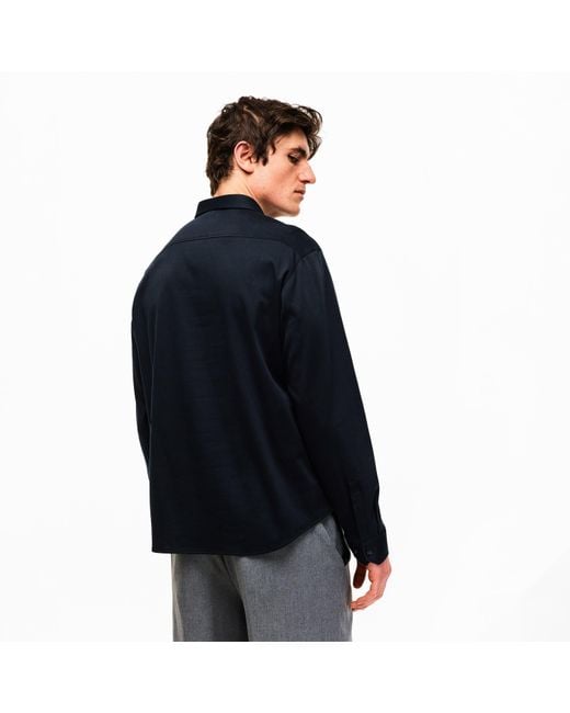Boss Blue Motion Long Sleeve Buttoned Shirt With Logo Detail for men