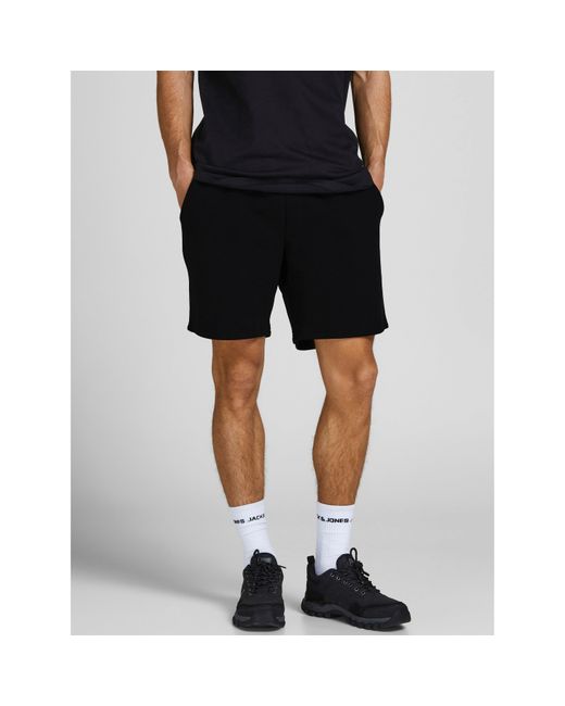 Jack & Jones Black Fleece Jogger Shorts for men