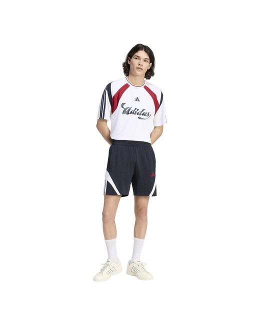 Adidas Blue Fleece Jogger Shorts for men