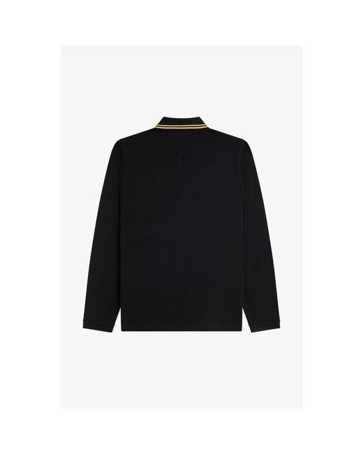 Fred Perry Black Mie Tip Short Sleeve Polo Shirt for men