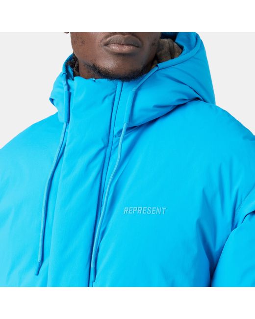 Represent Blue Medium Puffer Jacket for men