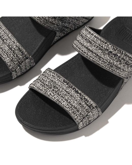 Fitflop Black Fit Flop Lulu Shimmerweave Sliders