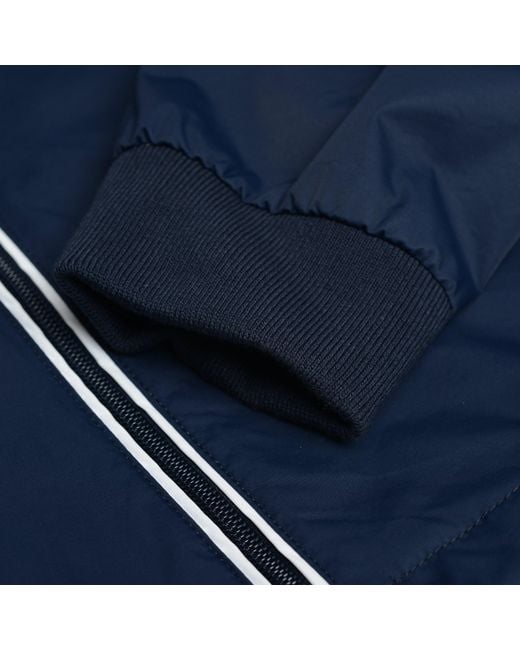 Original Penguin Blue Ratner Water And Wind Resistant Hooded Long Sleeve Rain Anorak for men