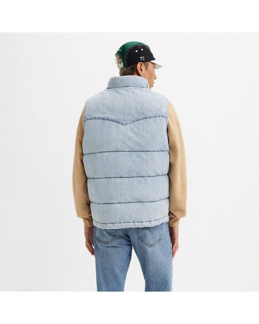 Levi's Blue Western Puff Gilet for men