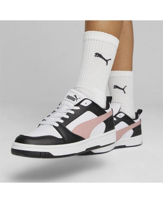 PUMA White Rebound Low-Top Trainers