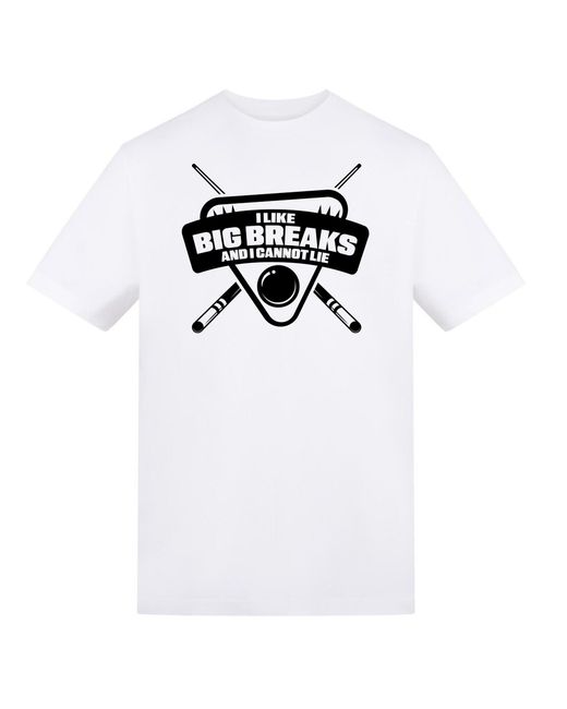 AWD White Adults Printed Snooker Tee
