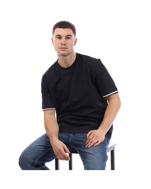 Boss Black Thompson Signature Stripe Cuffs T-Shirt for men