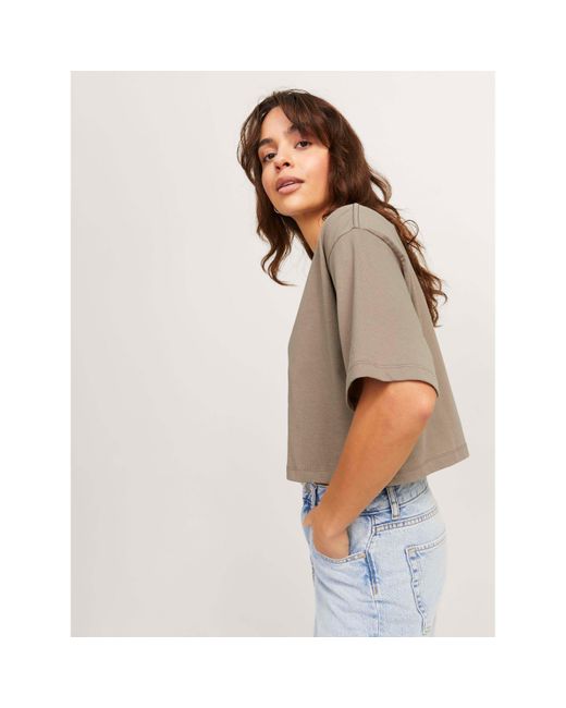 JJXX Natural Andrea Loose Cropped T-Shirt Ladies