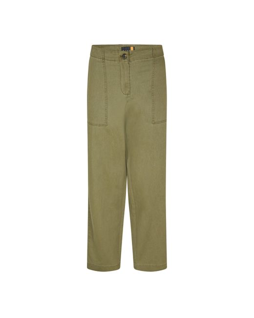 Timberland Green Utlty Fatigue Linen Straight Leg Trousers